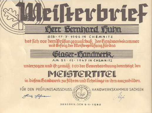 Meisterbrief Bernhard Huhn 1947.jpg